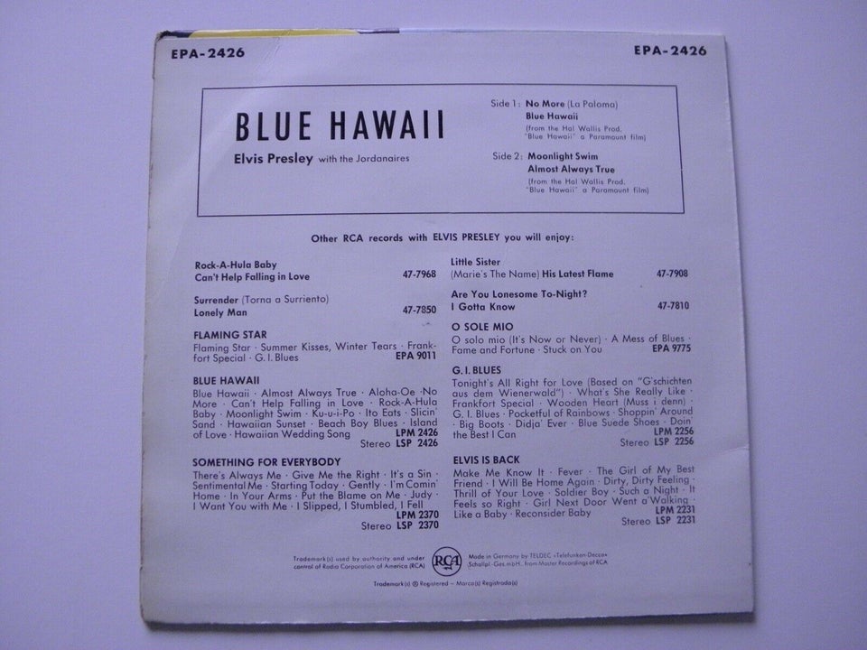 EP, Elvis Presley, Blue Hawaii