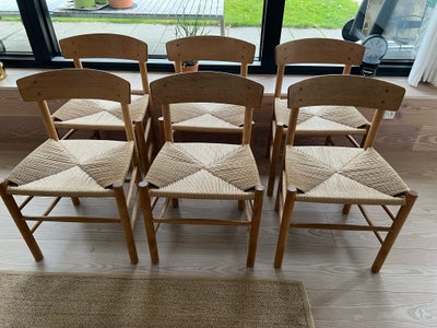 Børge Mogensen, stol, J39, 6 stole i Eg i god stand.
Købt nyrestaurerede ved Galleri Bakholt for få 