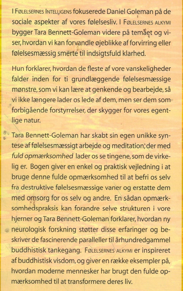 Følelsernes alkymi, Af Bennett-Goleman, emne: anden