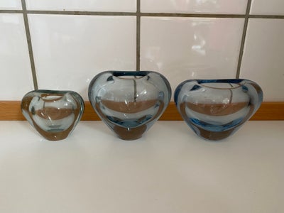 Glas, Hjernevasket Holmegård., Holmegaard., Tre fine hjertevaser af Per Lytken for Holmegård, ca 196