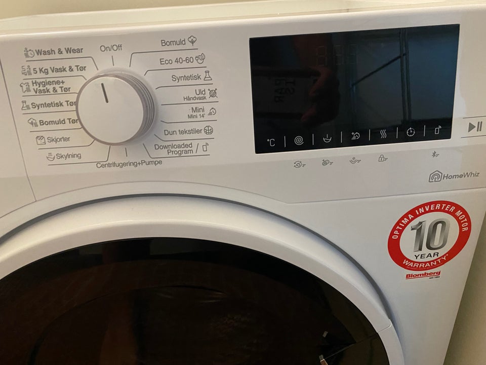 Blomberg vaskemaskine, Wash & Dry Bwd384w2, frontbetjent