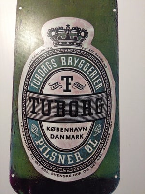 Øl, øls, Tynde metal øl skilte fra Tuborg.

Det ene skilt er 80 cm højt,  det andet er 70 cm.

Meget