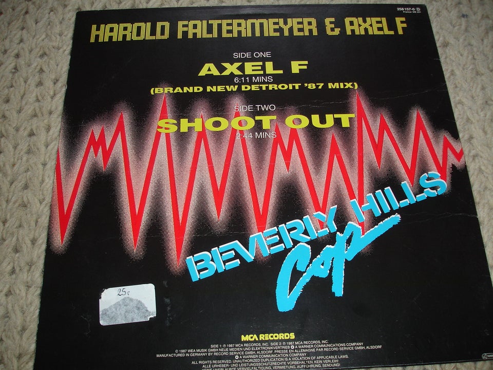 Maxi-single 12", Harold Faltermeyer & Axel F, Axel F (Brand