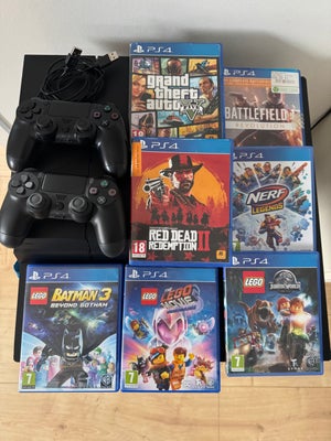 Playstation 4, 1000GB / Fat, God, PS4 er med disk, og virker helt som den skal, men bruges ikke mere