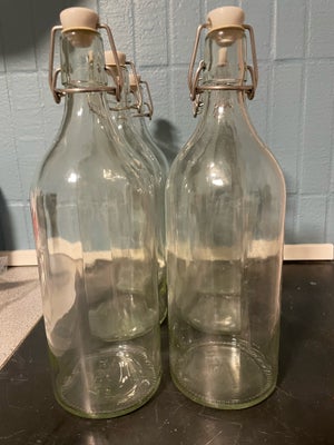 Vandflasker, Ikea, 6 vandflasker med patentprop (1 liters) sælges samlet for 60 kr