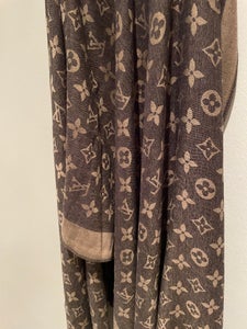 Louis Vuitton Monogram Tuch Silk Scarf Brown Golden Wool ref.183452 - Joli  Closet