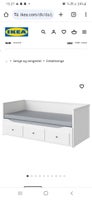 Dobbeltseng, Ikea Hemnes, b: 89 l: 209 h: 93
