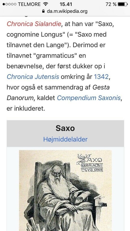 Bøger og blade, Antik Danmarks Historie af Saxo