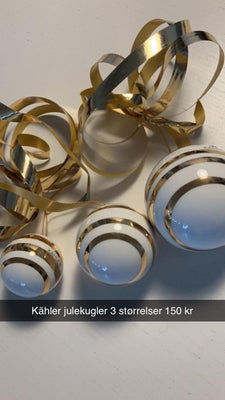 Kähler Julekugler 3 størrelser, Julekugler fra Kähler som står i helt ny stand.

3 forskellige størr