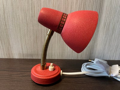 Væglampe, E. S. Horn, Retro væglampe fra 1950´erne, Farve: rød krympelak, messing flexarm og messing