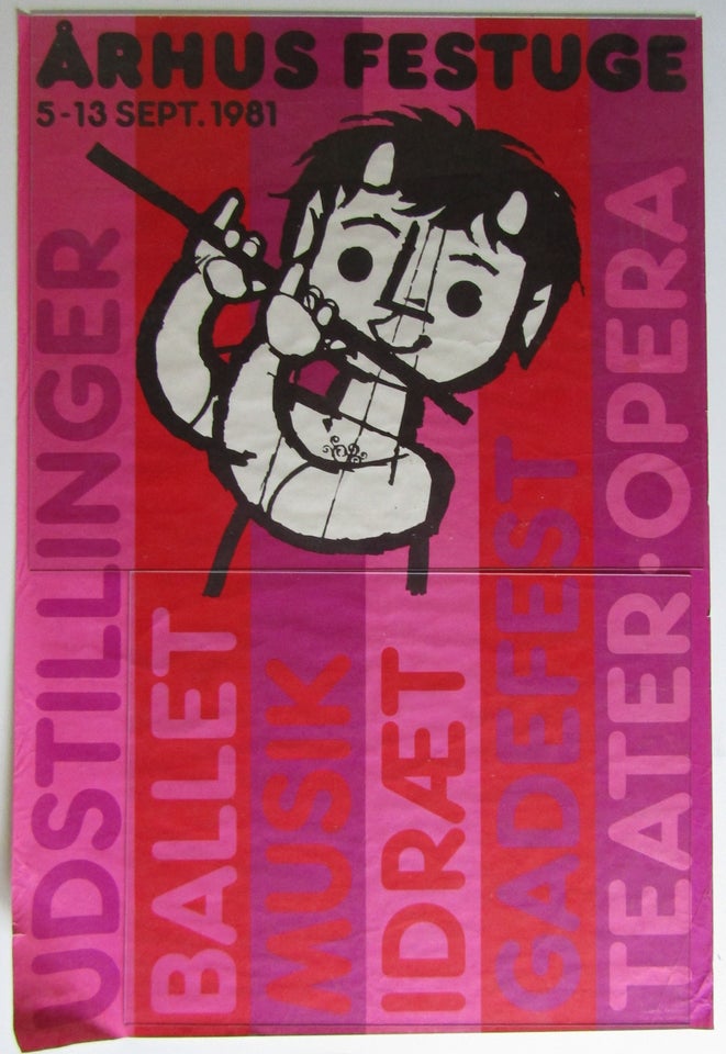 plakat, Bo Bendixen, motiv: Århus Festuge 1981 – dba.dk Køb og Salg af Nyt og Brugt