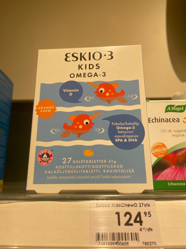 Andet, Eskio 3 kids omega 3 vitamin D, Fiskeolie til børn