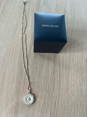 Halskæde, forgyldt, Georg Jensen, Margueritte halskæde den beige/hvid i blomsten og guldbelagt