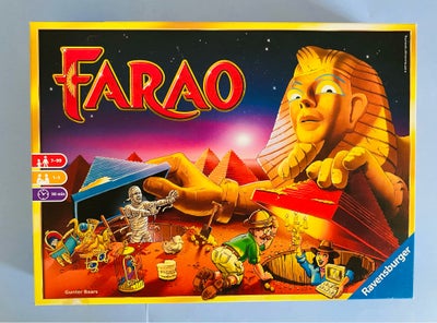 Farao, Familiespil, huskespil, Hjælp Faro med at finde hans skatte under sine pyramider.
Fra 7-99
Fo