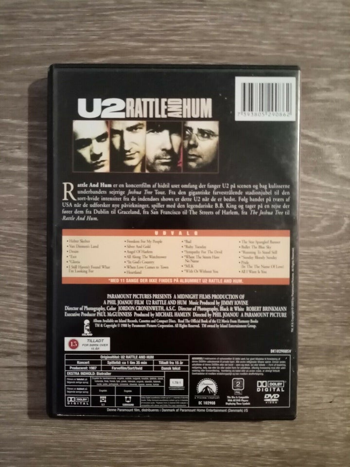 U2 Rattle and Hum , DVD, andet