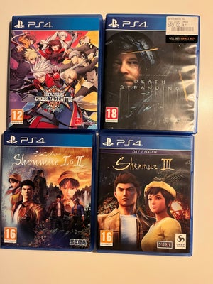 6 stk, PS4, anden genre, Blazblue cross tag battle
Death Standing
Shenmue 1 og 2
Shenmue 3
Devil may