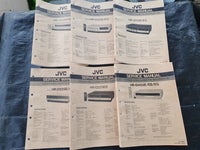 1 samling af JVC service manuel over VHS videoer., JVC, God