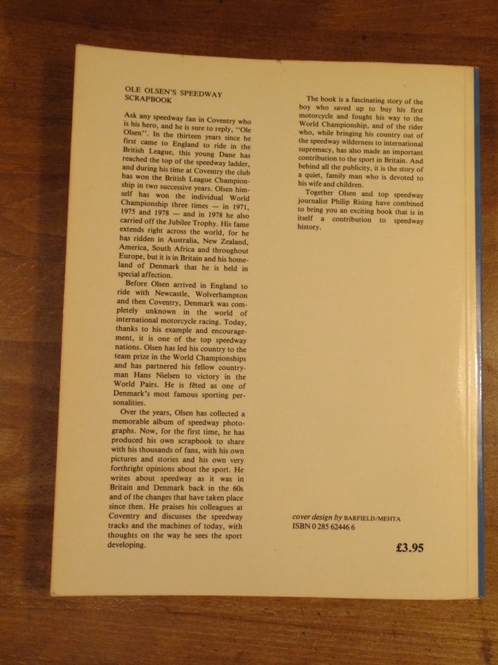 Ole Olsen's SPEEDWAY Scrapbook (1980/engelsk), Ole Olsen