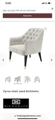 Spisebordsstol, Velour - lys grå, Eichholtz - cyros  chair, b: 80 l: 65, Smukke stole i lys grå velo
