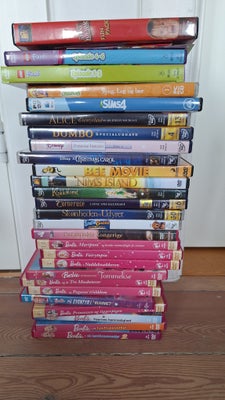 Forskellige titler, DVD, andet, Blandet børne DVD'ER, Barbie, Disney m.m.
Prisen er for alle samlet.