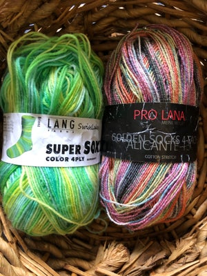 Garn, Strømpegarn 2 x 100g, 50kr pr stk