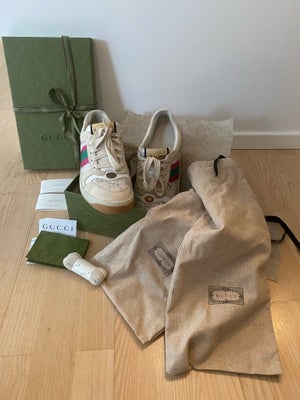 Sneakers, str. 39, Gucci,  Beige,  Næsten som ny, Gucci snekers sko i str. 39  WOMEN'S SCREENER GG T