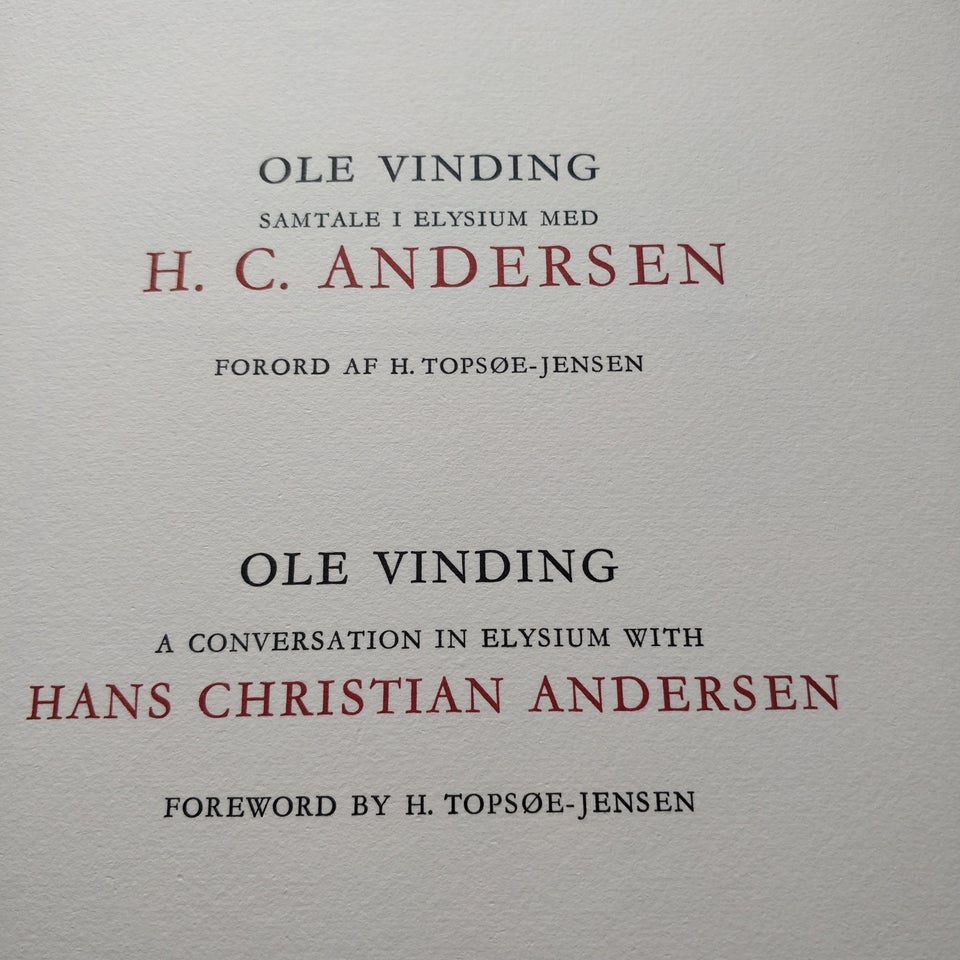 Ole Vinding - Samtale i elysium med. H.C. Andersen, Ole