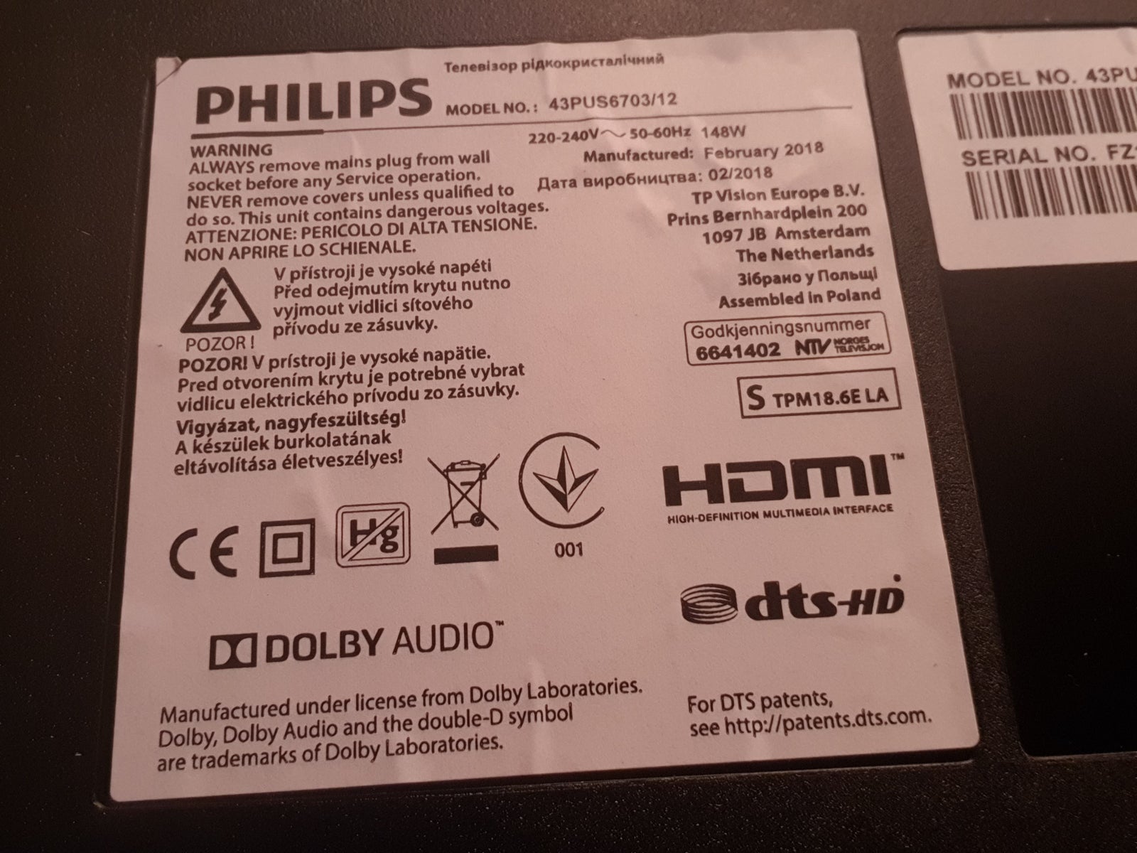 LED, Philips, 43PUS6703