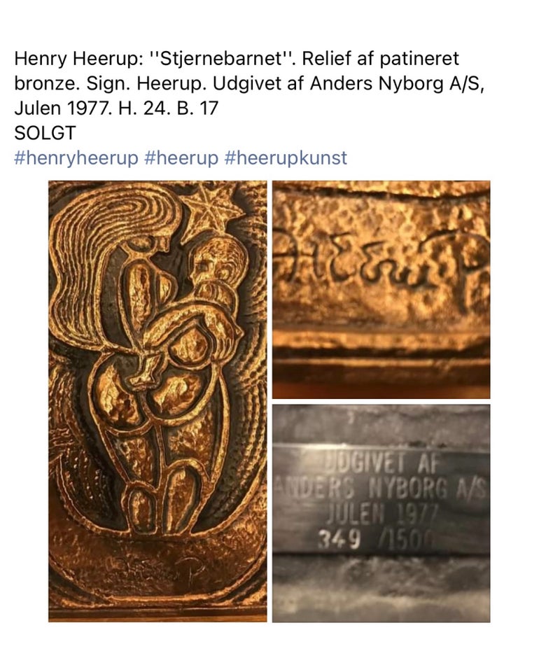 Bronze relief , Henry Heerup, motiv: Stjernebarnet