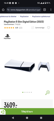 Playstation 5, Slim 2023, Helt ny i kasse med kvittering. Købt for 3 dage siden.

Spar 1000kr
