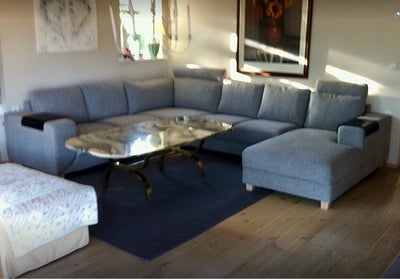 Chaiselong, polyester, 7 pers., Brugt sofa med chaiselong mål 250 x 310 cm.
