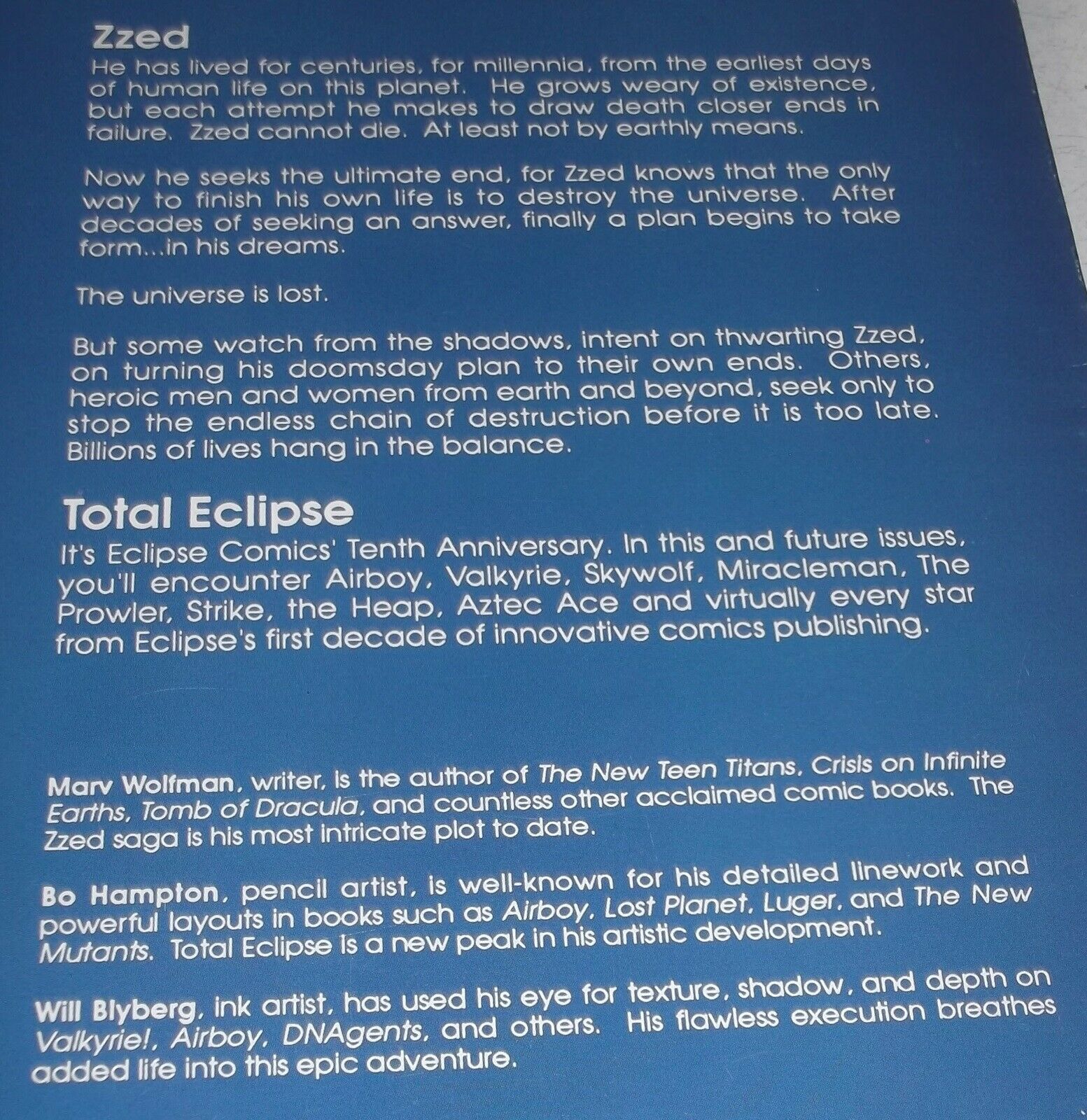 Total Eclipse, Marv Wolfman, Bo Hampton m.fl.
