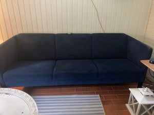 Velour 3 personers sofa 