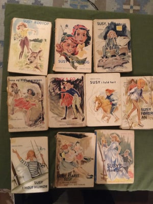 Susy-bøger, Grethe Stevns, 10 gamle Susy-bøger. 
De fleste har slidt ryg og er i det hele taget noge