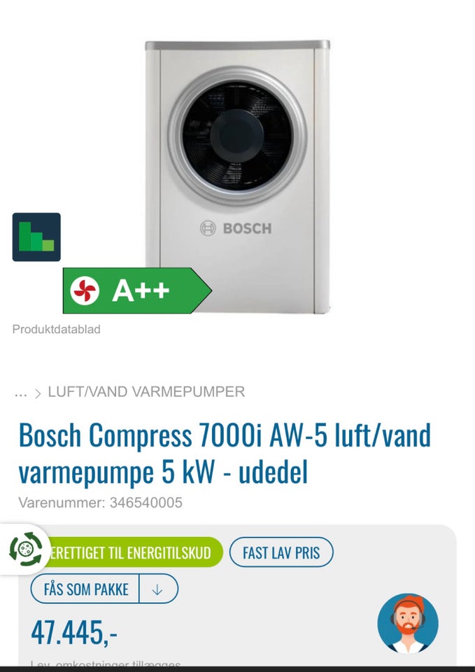 Varmepumpe BOSCH dba.dk K b og Salg af Nyt og Brugt