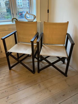 Spisebordsstol, Træ, lærred, Vintage, instruktør stol, Super fine vintage instruktør stole med lyst 