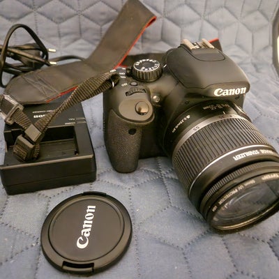 Canon, 550d, spejlrefleks, 18 megapixels, (18-55) x optisk zoom, Perfekt, Næsten ubrugt. Som nyt. Sh