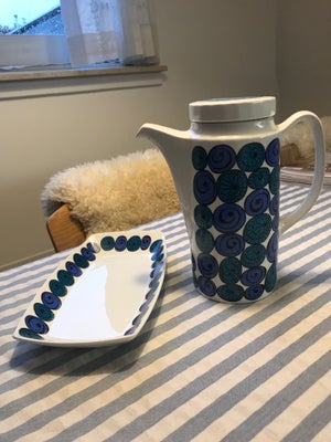 Porcelæn, Kaffekande og kagefad, Saturn Figgjo, Saturn Figgjo. Kaffekande og fad til småkager. Norsk