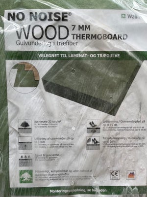 Undergulv thermoboard, Fiber, 7mm mm, 790x590mm kvm, 5 stk plader