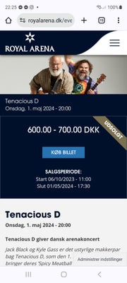 Tenacious D: SPICY MEATBALL TOUR, rock, 2 stk Ståpladser til udsolgt koncert med Tenacious D sælges,
