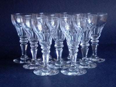 Glas, Vinglas / portvin, MARGRETHE, Holmegaard, 
9 fine portvinsglas / hedvinsglas fra serien 'Margr