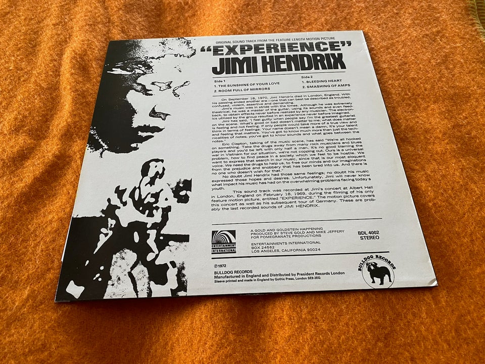 LP, JIMI HENDRIX, ”Experience”…England