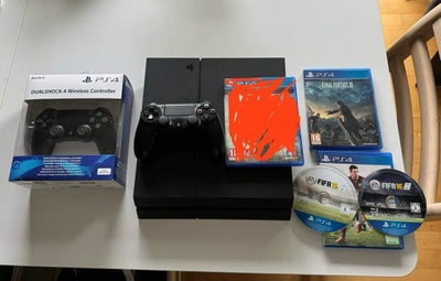 Playstation 4, 2x controller + spil , God, Sælger min dejlige Playstation 4 pga manglende interesse.