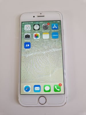 iPhone 6, 64 GB, hvid, God, Velholdt og velfungerende Iphone 6, hvid, en lille pixelfejl øverst i sk
