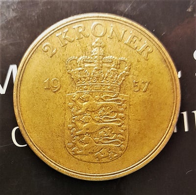 Danmark, mønter, 1957, 2 Kroner 1957 - Frederik IX
Porto 25kr. Op til 100gram!
2 Krone 1947 - 1959 A