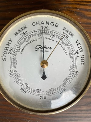 Barometer, Globus Maritim, Smukt gammelt barometer på plade. Se meget mere under min profil, 50år ga