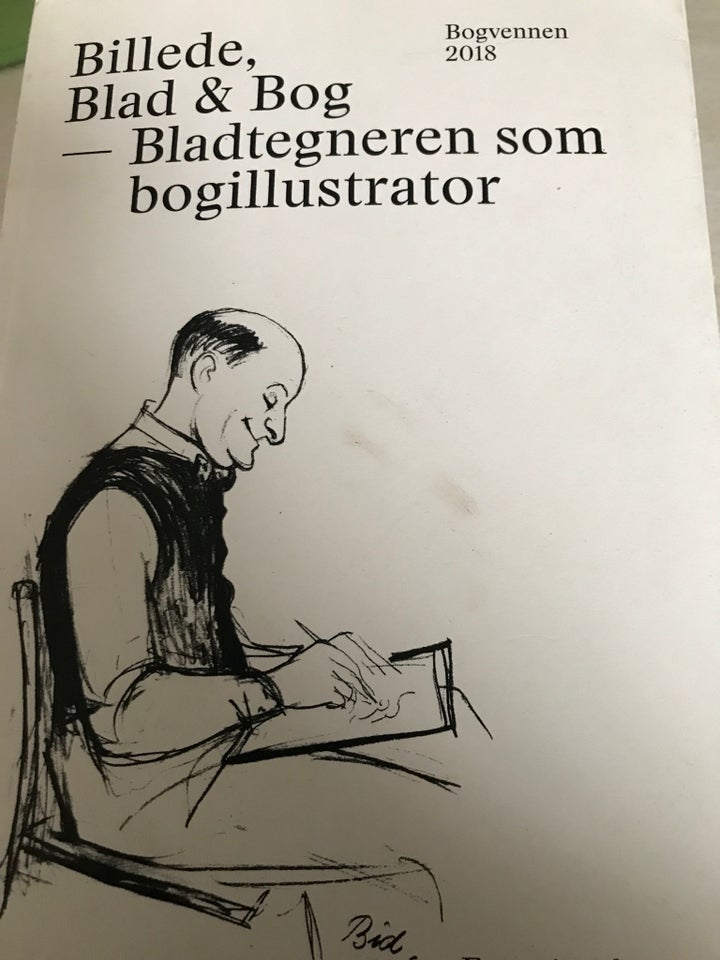 Billede blad og bog. Bkadtegneren som illustratir,