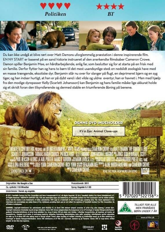 En Ny Start (We Bought a Zoo), instruktør Cameron Crowe, DVD