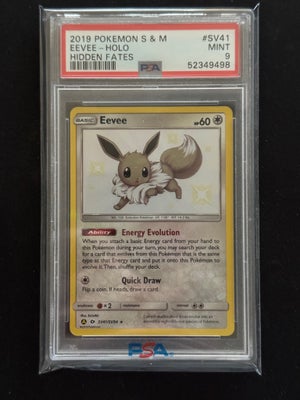Samlekort, Eevee #SV41, Til Salg: PSA-Graderet Eevee #SV41 Pokémon Kort fra Sun & Moon - Hidden Fate