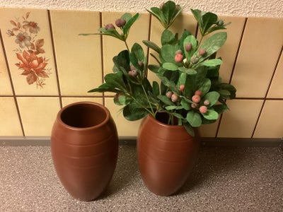 Keramik, Vase Vaser Pynt, Nye ubrugte Keramikvaser i brunrød keramik, Måler Højde 20cm, åbning til b